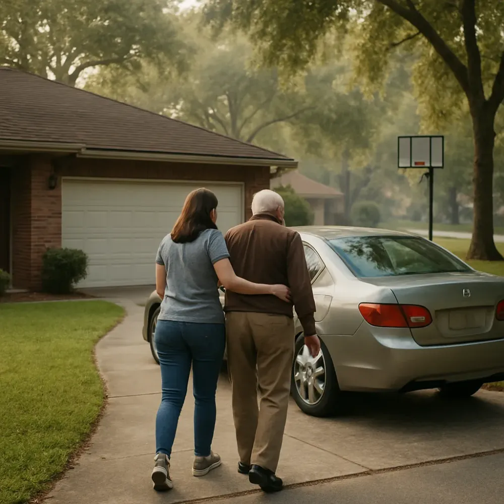 Homeowner heading to dentist appointment from Mandarin Jacksonville neighborhood street