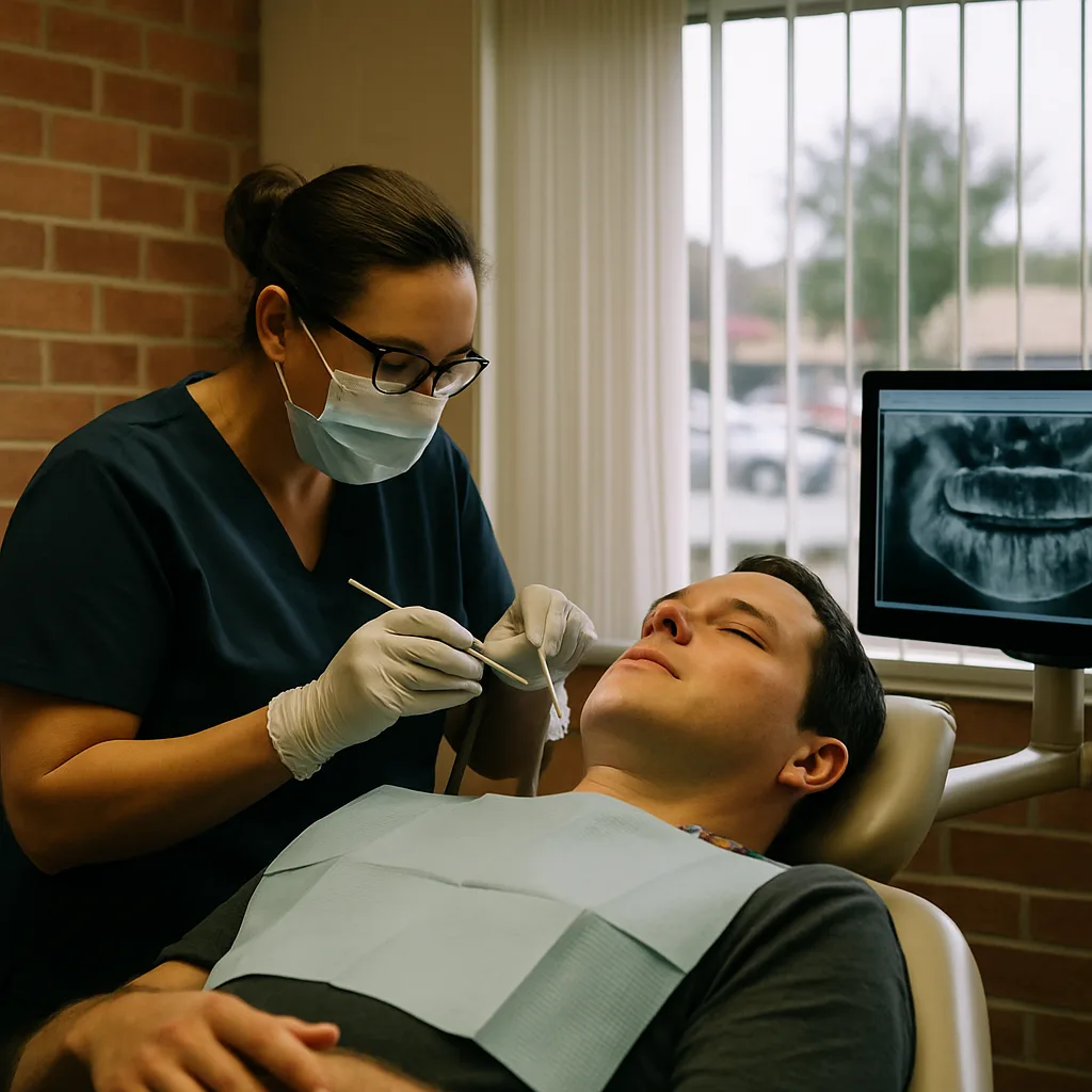 Dentist performing root canal treatment near 103rd Street Jacksonville dental office