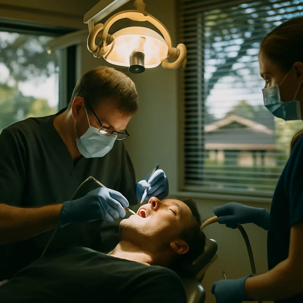 Dentist performing root canal on patient near Atlantic Blvd, Jacksonville